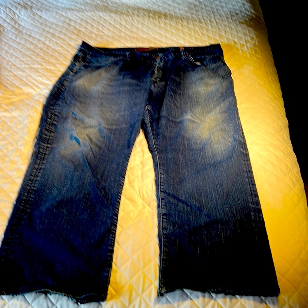 Agave Classic Cowboy-straight leg, distressed jeans, “triple indigo flex”